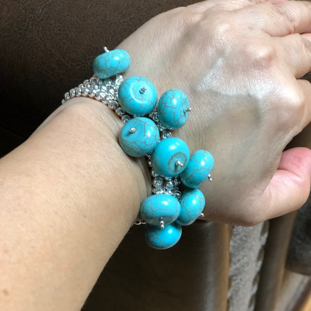3 x $30 Hematite & Turquoise bracelet